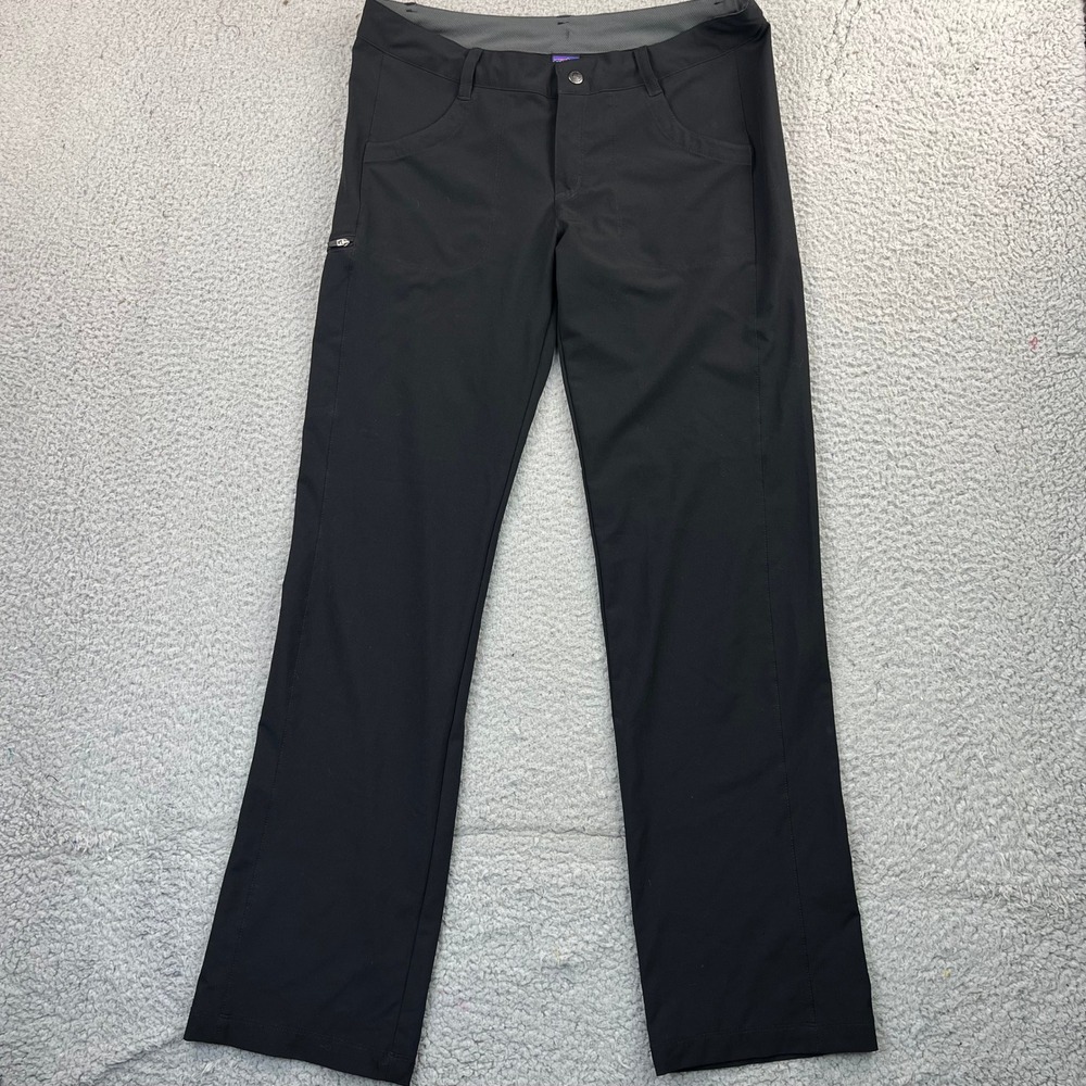 Patagonia Hiking Pants Womens 8 Black Stretch Outdoor Straight Leg Pocket